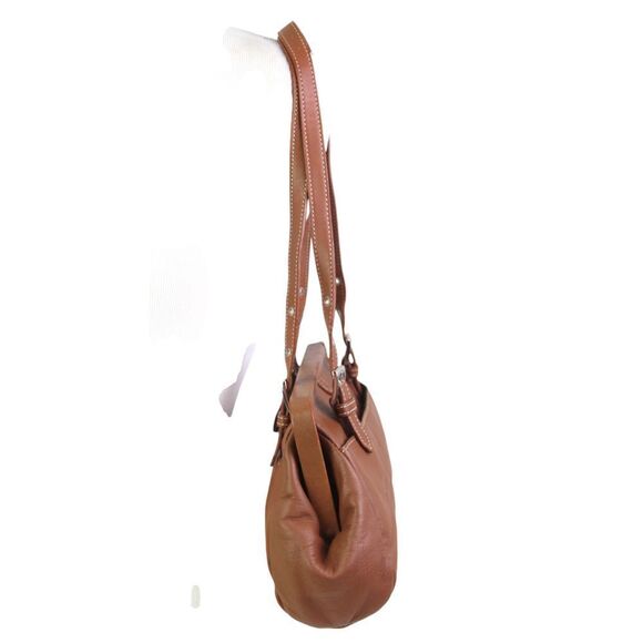 Tignanello BROWN GENUINE LEATHER MEDIUM TOP HANDLE SHOULDER BAG HANDBAG PURSE - Picture 2 of 14